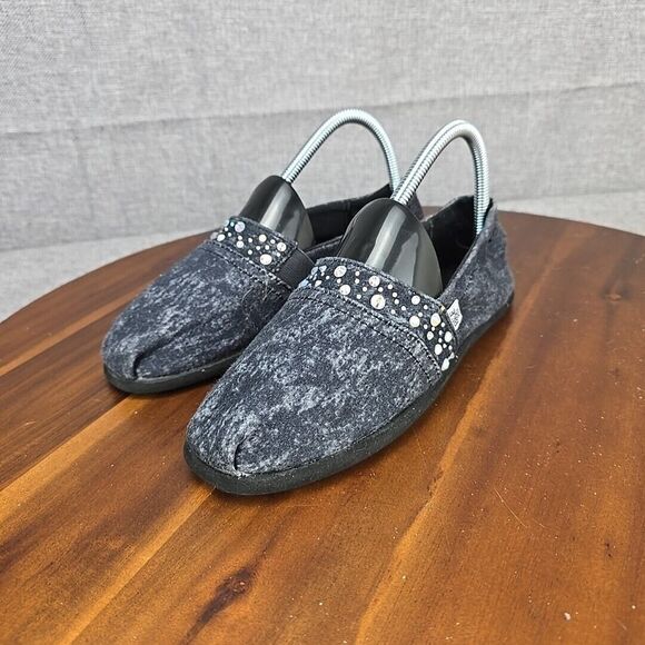 BKE Womens Shoes Slip On Flats Denim Look Embellished Rhinestone Size 8 - Picture 5 of 12
